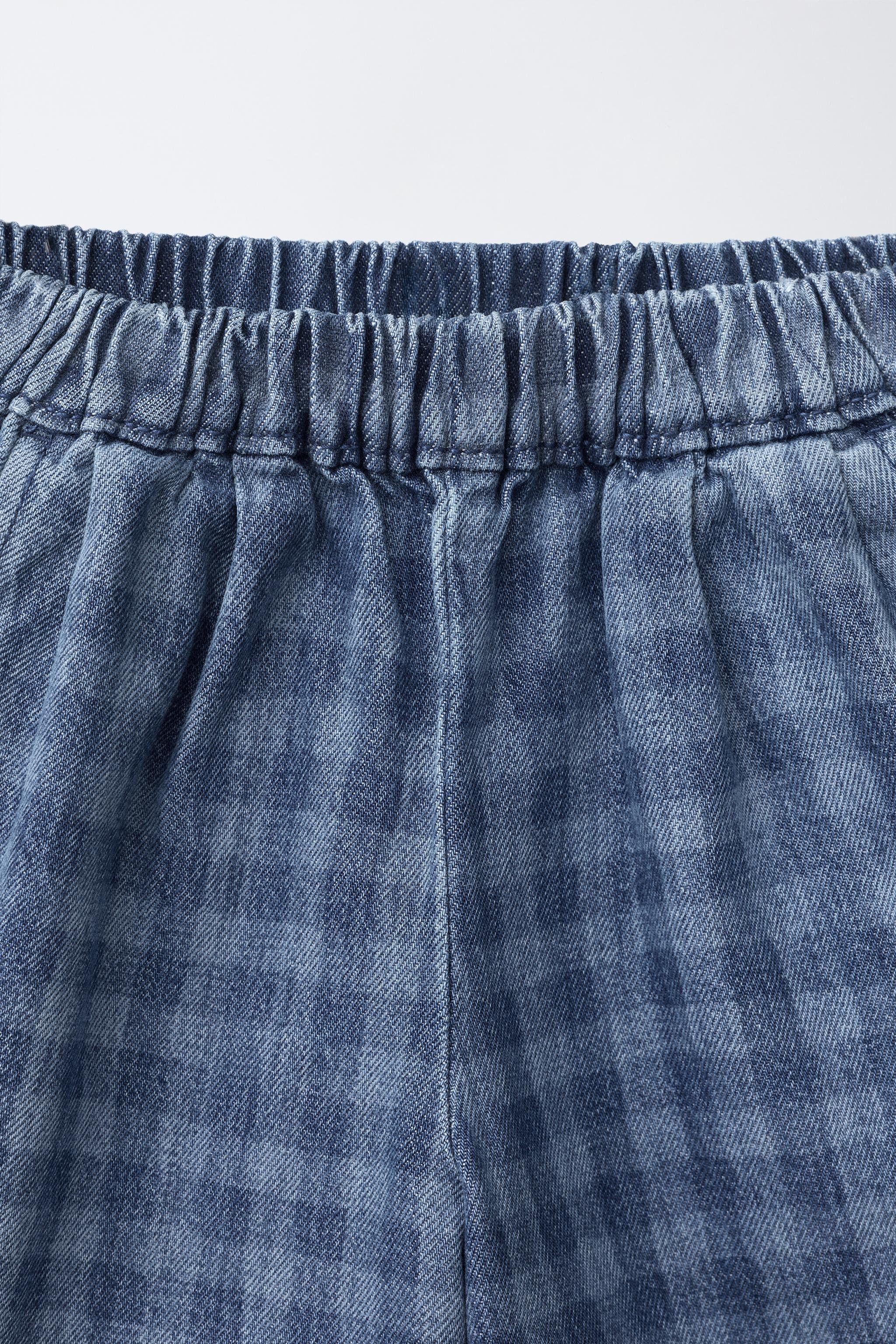 PLAID BALLOON-FIT JEANS